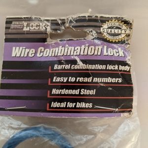 Combination cable lock, blue, sold as is